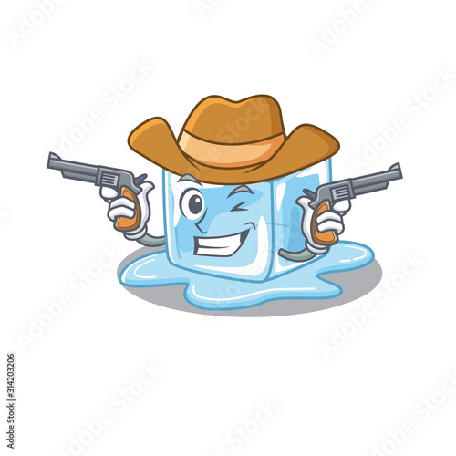 Ice cube dressed as a Cowboy having guns