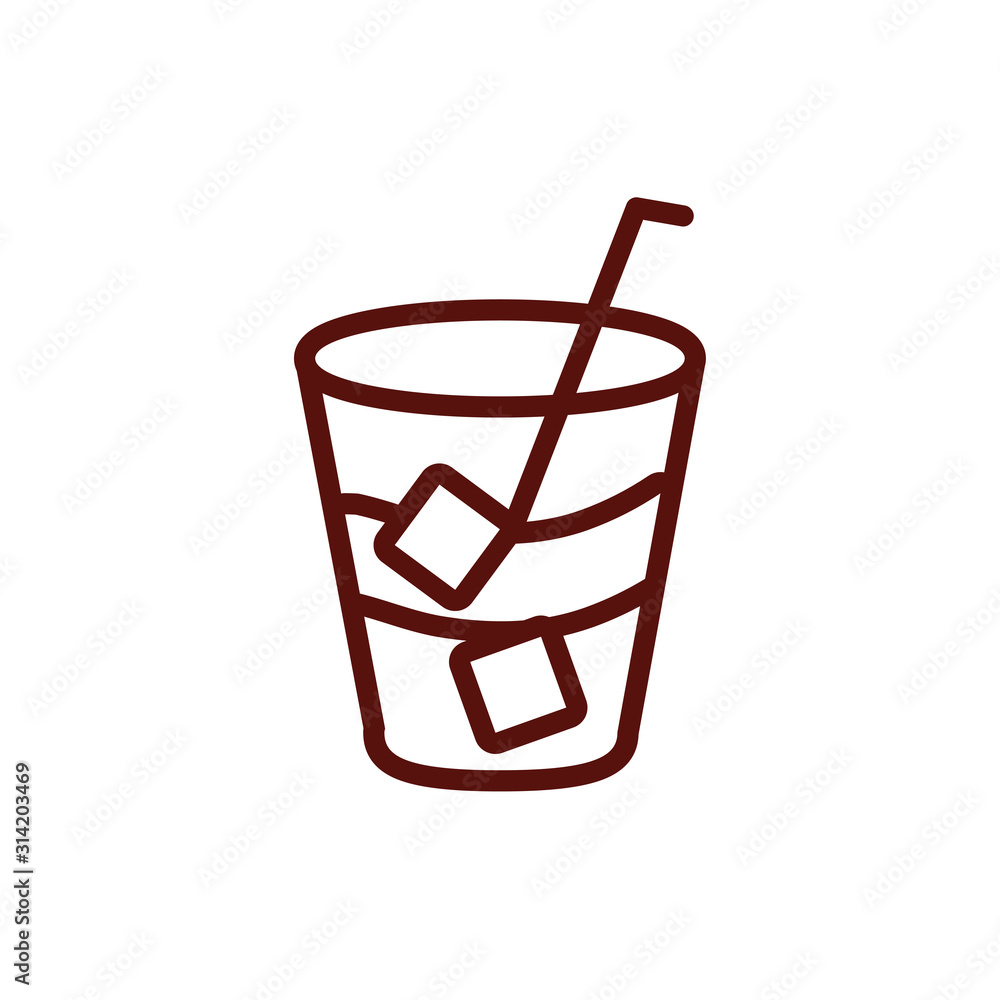 Isolated coffee glass with ice vector design Isolated coffee glass with ice vector design