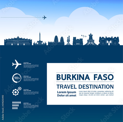 Burkina Faso travel destination grand vector illustration. 