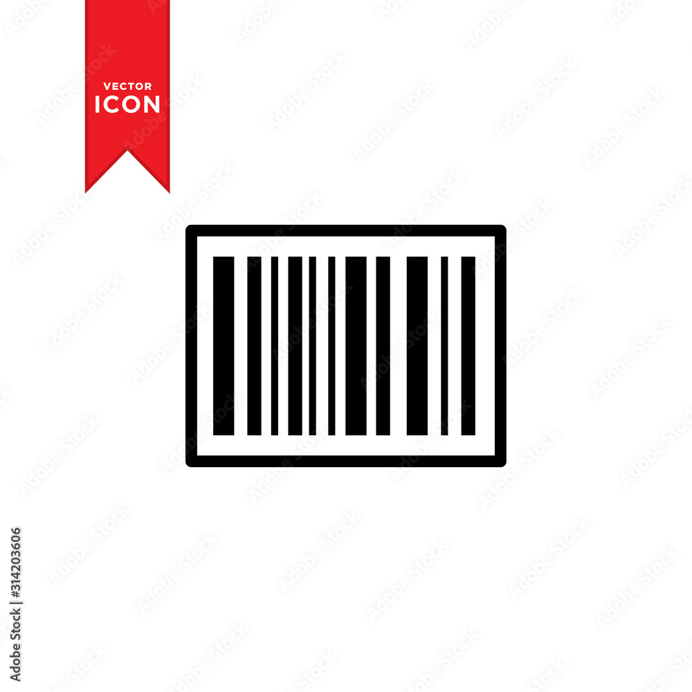 Barcode icon vector. Barcode simple design icon. Barcode icon vector. Barcode simple design icon.