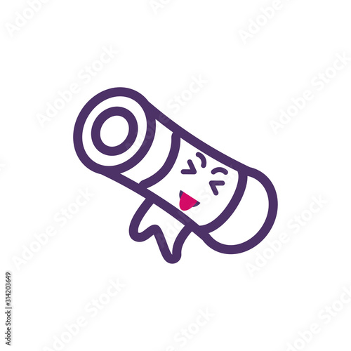 Kawaii diplom cartoon vector design