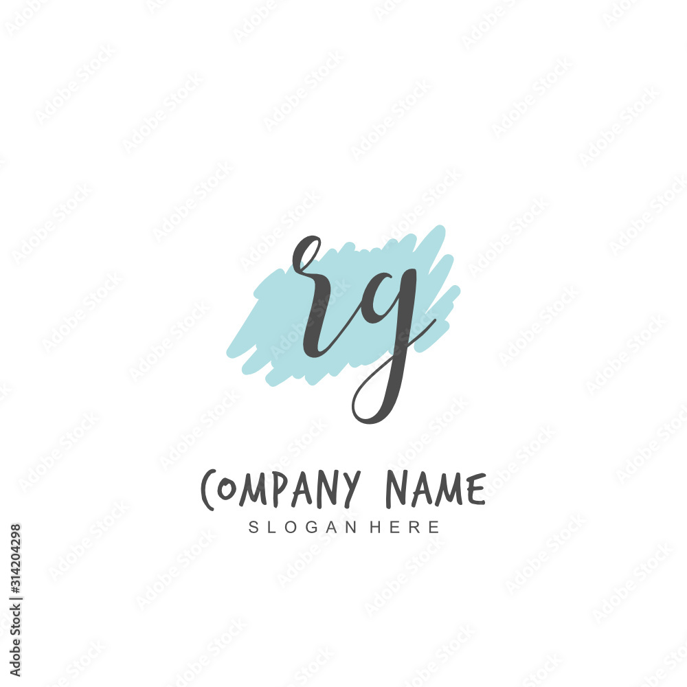 Handwritten initial letter R G RG for identity and logo. Vector logo template with handwriting and signature style. Handwritten initial letter R G RG for identity and logo. Vector logo template with handwriting and signature style.