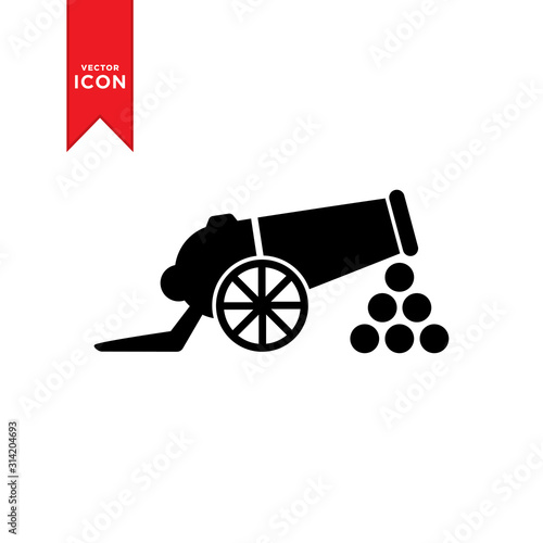Cannon icon vector. Simple design cannon symbol icon.
