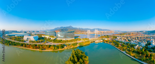 Aerial view of the outskirts of Fuzhou, Fujian Province, China © Weiming