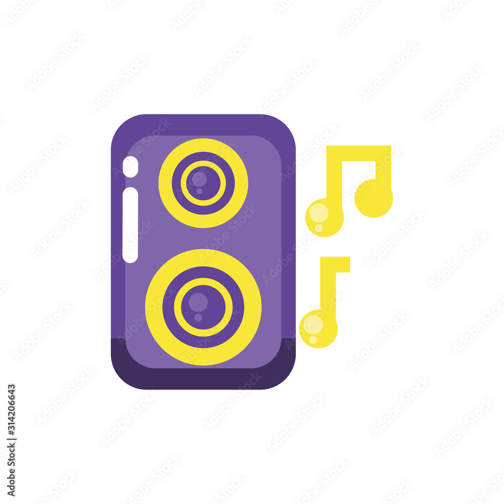Isolated music notes and speaker vector design Isolated music notes and speaker vector design