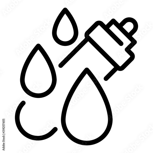 Chemical drop test tube icon. Outline chemical drop test tube vector icon for web design isolated on white background