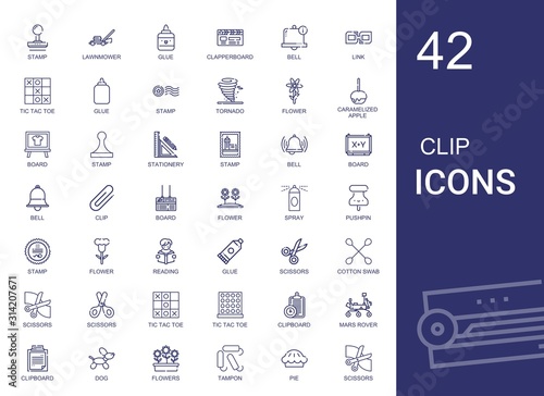clip icons set