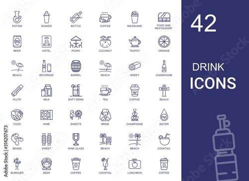 drink icons set