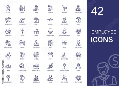 employee icons set