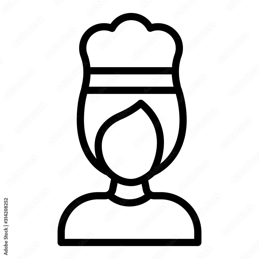 Woman cooking chef icon. Outline woman cooking chef vector icon for web design isolated on white background Woman cooking chef icon. Outline woman cooking chef vector icon for web design isolated on white background