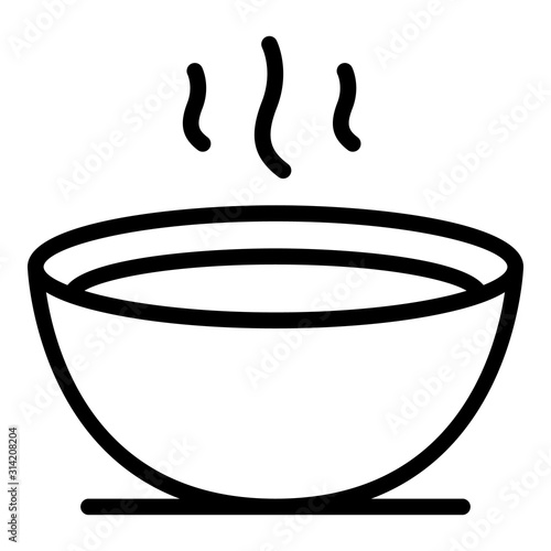 Hot bowl soup icon. Outline hot bowl soup vector icon for web design isolated on white background
