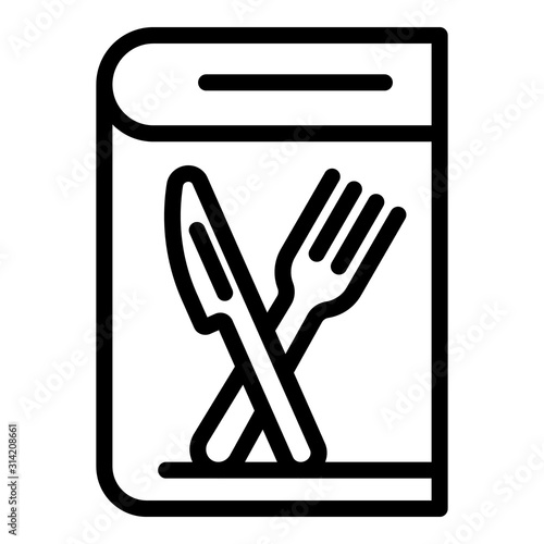 Cooking book icon. Outline cooking book vector icon for web design isolated on white background