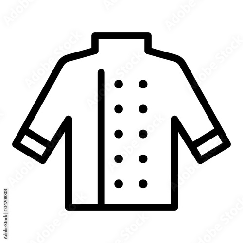 Cooking chef shirt icon. Outline cooking chef shirt vector icon for web design isolated on white background