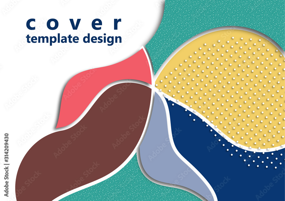 Fototapeta premium Modern geometric wave pattern background, dynamic liquid shapes, abstract bright color. Background pattern mosaic texture. Cover design, poster, flyer, book design.