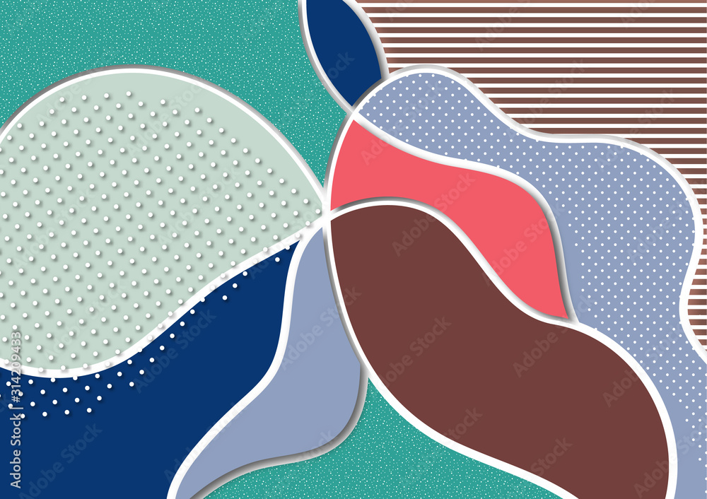 Fototapeta premium Modern geometric wave pattern background, dynamic liquid shapes, abstract bright color. Background pattern mosaic texture. Cover design, poster, flyer, book design.