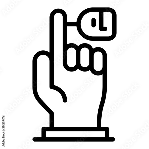 Glucometer finger blood icon. Outline glucometer finger blood vector icon for web design isolated on white background