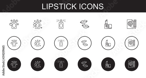 lipstick icons set