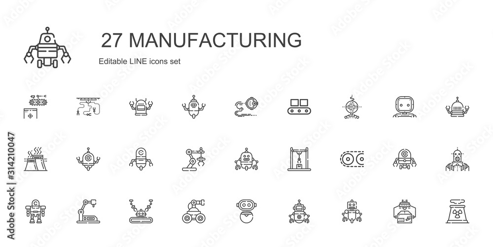 manufacturing icons set manufacturing icons set
