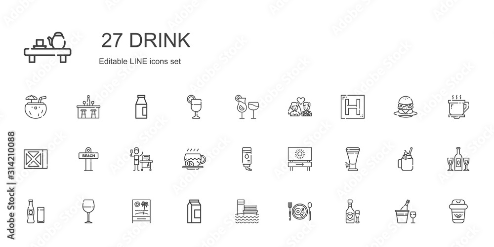 drink icons set drink icons set