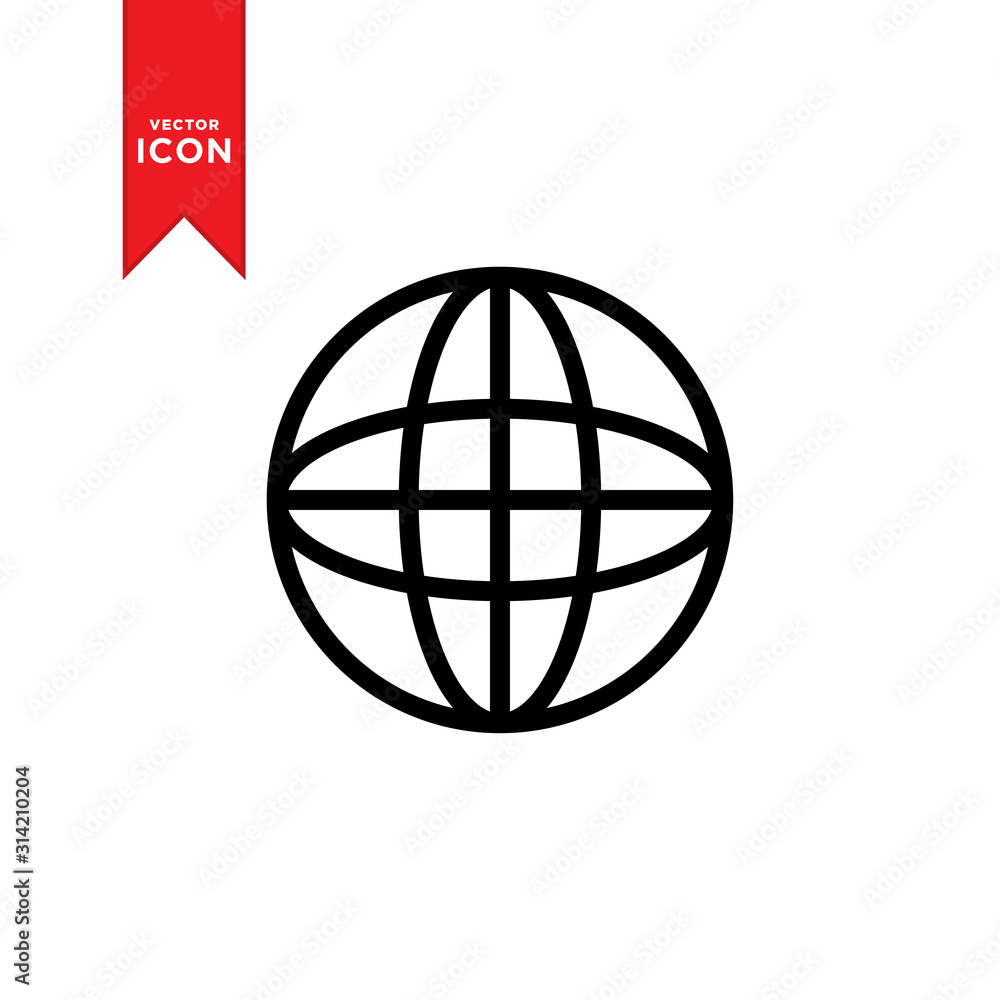 Globe icon vector. Simple design globe symbol icon. Globe icon vector. Simple design globe symbol icon.