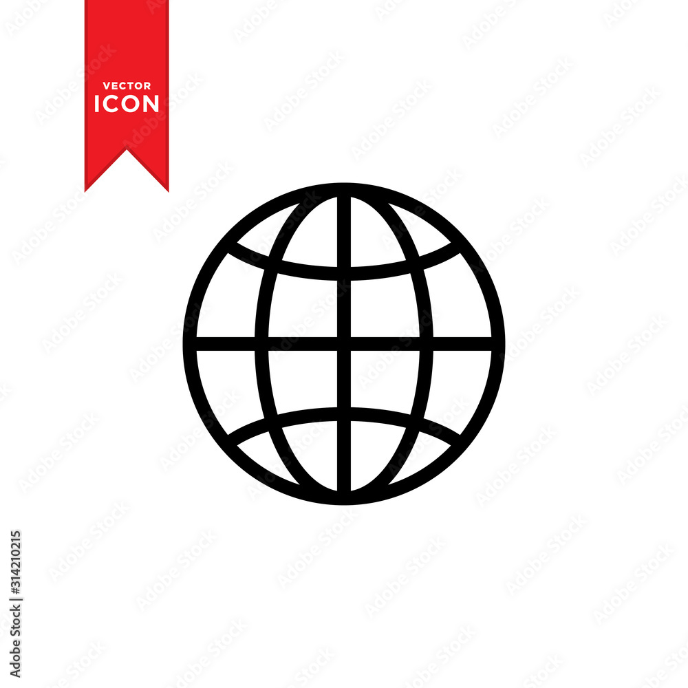 Globe icon vector. Simple design globe symbol icon. Globe icon vector. Simple design globe symbol icon.