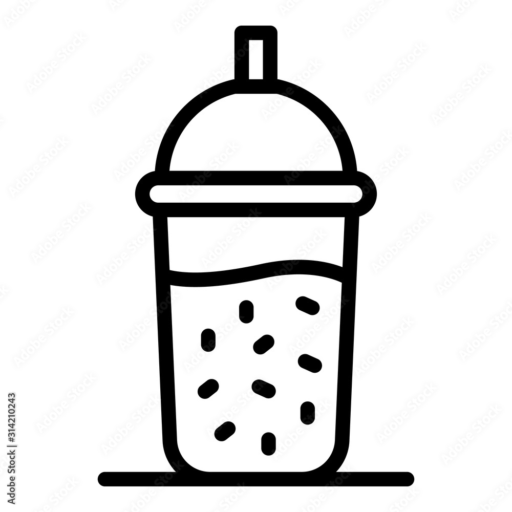 Smoothie cup icon. Outline smoothie cup vector icon for web design isolated on white background Smoothie cup icon. Outline smoothie cup vector icon for web design isolated on white background