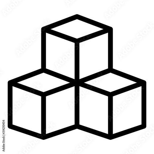 Sugar cubes icon. Outline sugar cubes vector icon for web design isolated on white background
