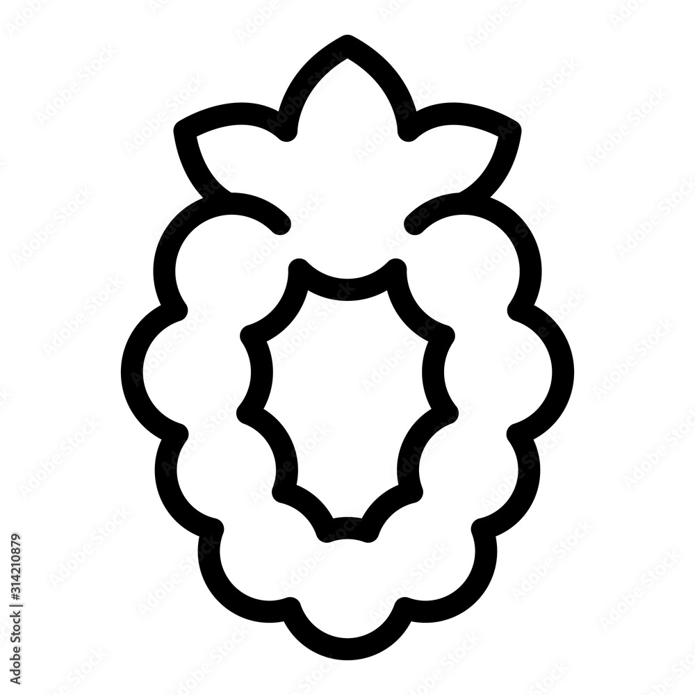 Half blackberry icon. Outline half blackberry vector icon for web design isolated on white background