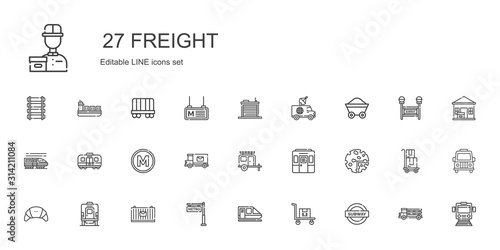 freight icons set