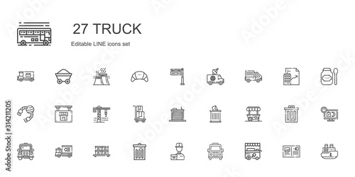 truck icons set