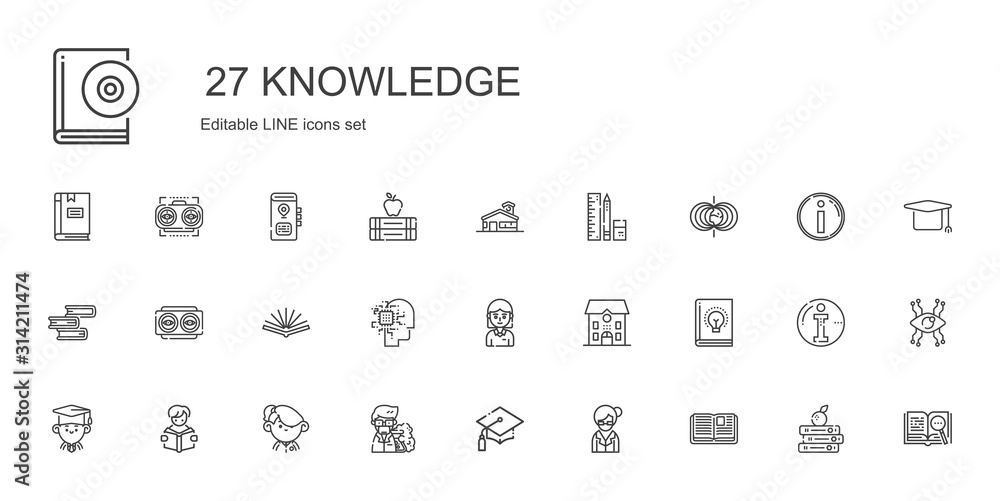 knowledge icons set knowledge icons set