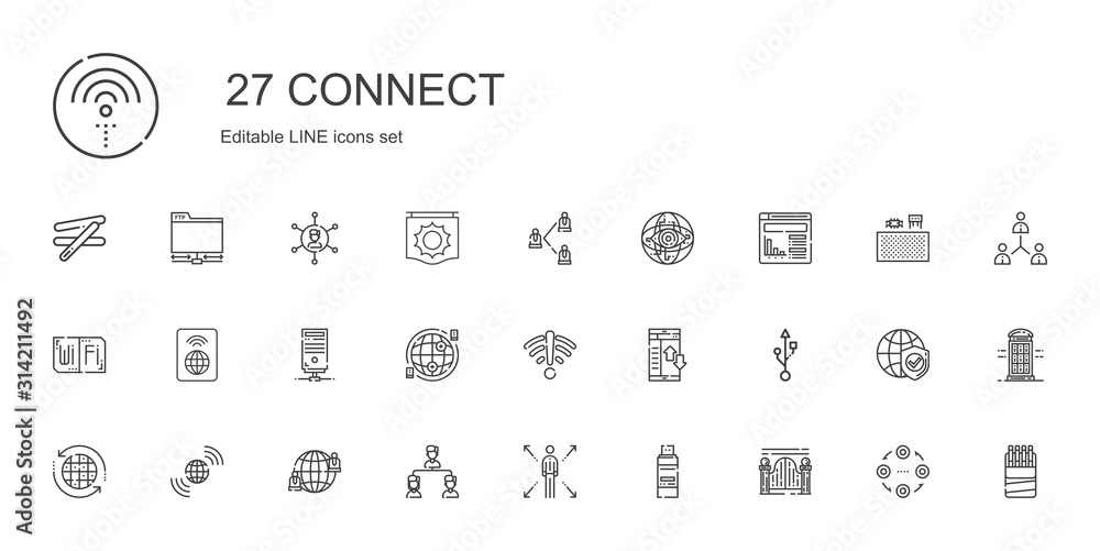 Fotografie connect icons set
