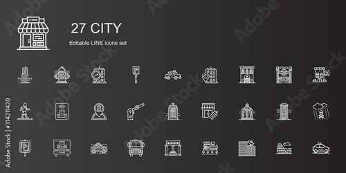 city icons set