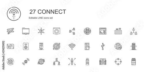 Tableau sur toile connect icons set