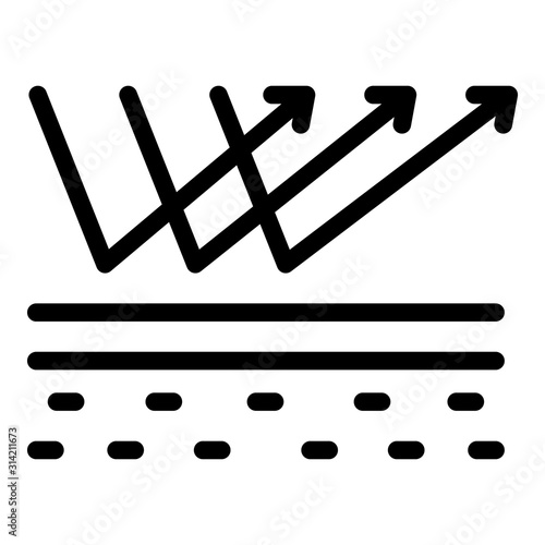 Ultra violet sun protection icon. Outline ultra violet sun protection vector icon for web design isolated on white background