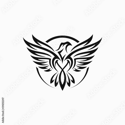 Tribal Eagle Tattoo Vector Illustration Eagle Stock Vector