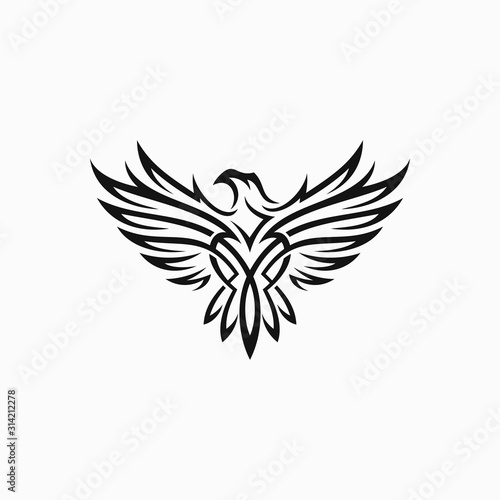 Tribal Eagle Tattoo Vector Illustration Eagle Stock Vector © nrsha