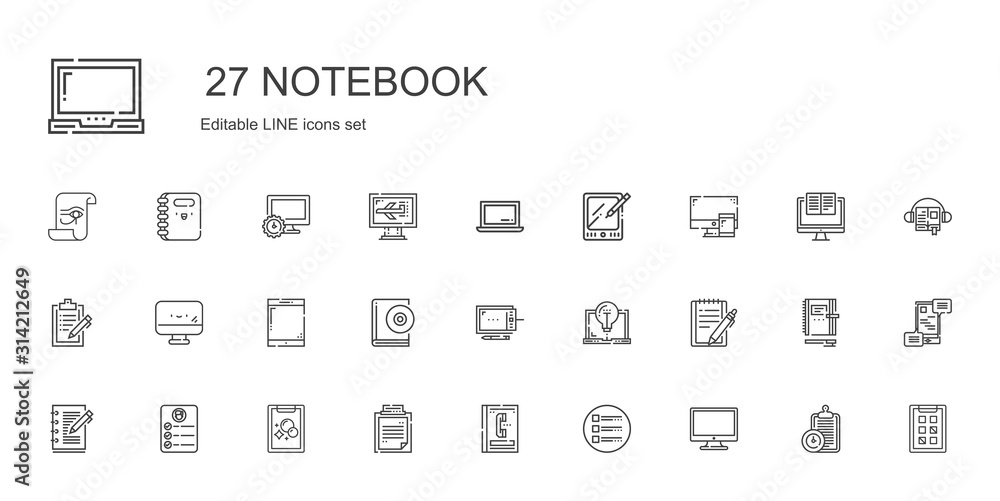 notebook icons set notebook icons set