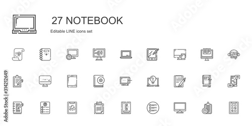 notebook icons set