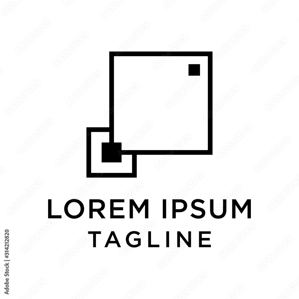 Abstract Square Tech Logo Design Template Vector Abstract Square Tech Logo Design Template Vector