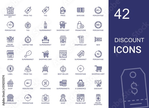 discount icons set