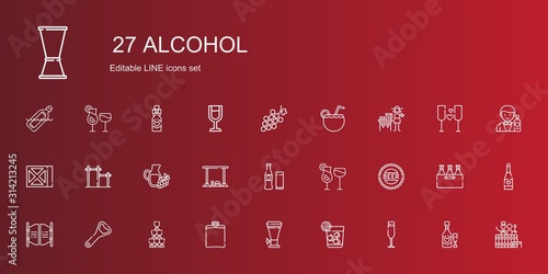 alcohol icons set