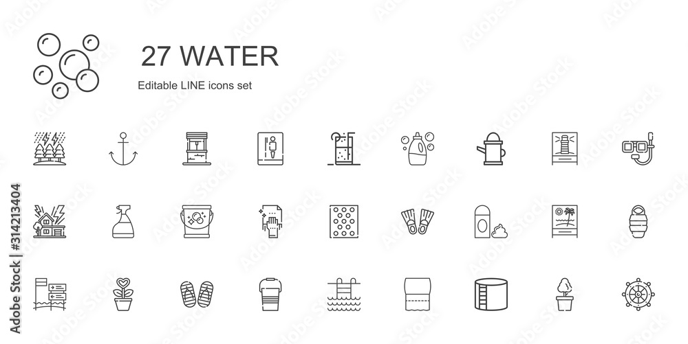 water icons set