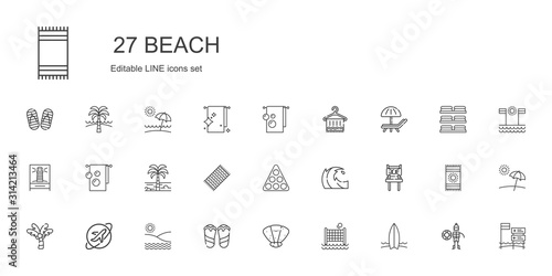beach icons set