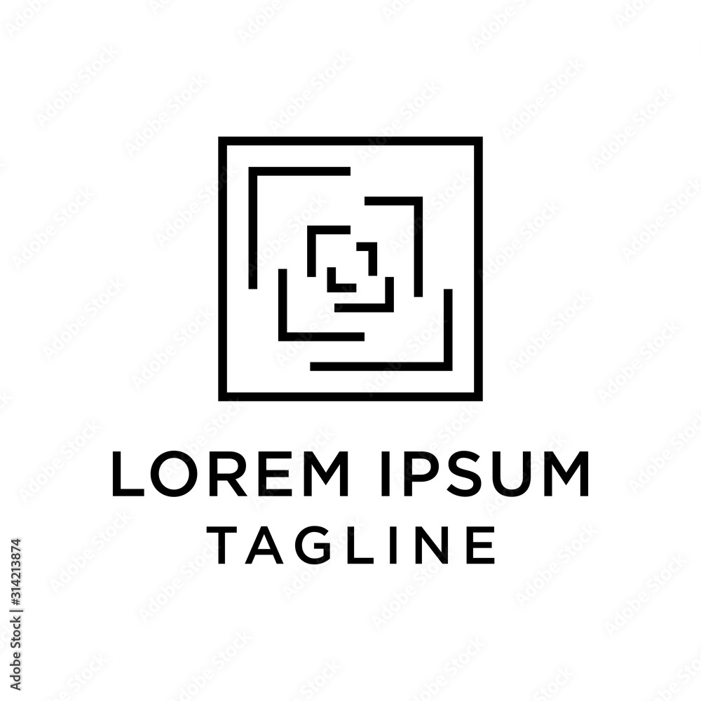 Abstract Square Tech Logo Design Template Vector Abstract Square Tech Logo Design Template Vector