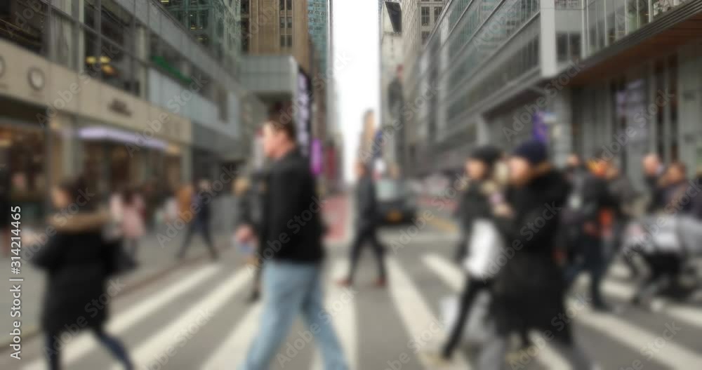Crowd of people walking street in New York City Stock Video | Adobe Stock