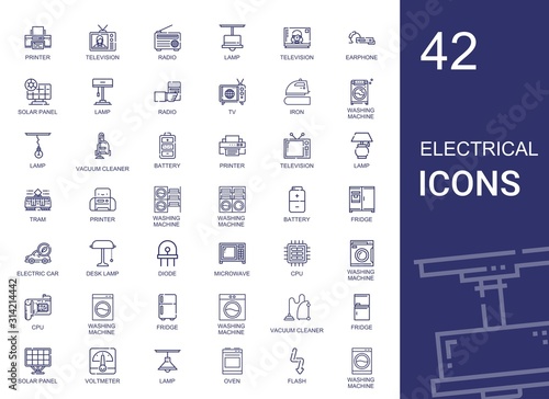 electrical icons set