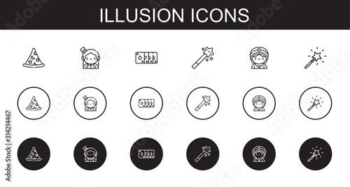 illusion icons set