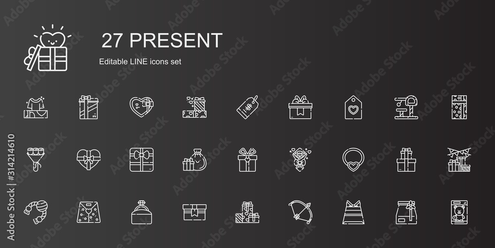 present icons set present icons set