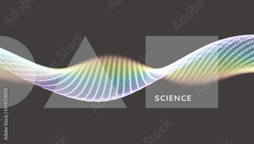 Spiral. 3d vector illustration. Connection structure. Abstract dynamic background.